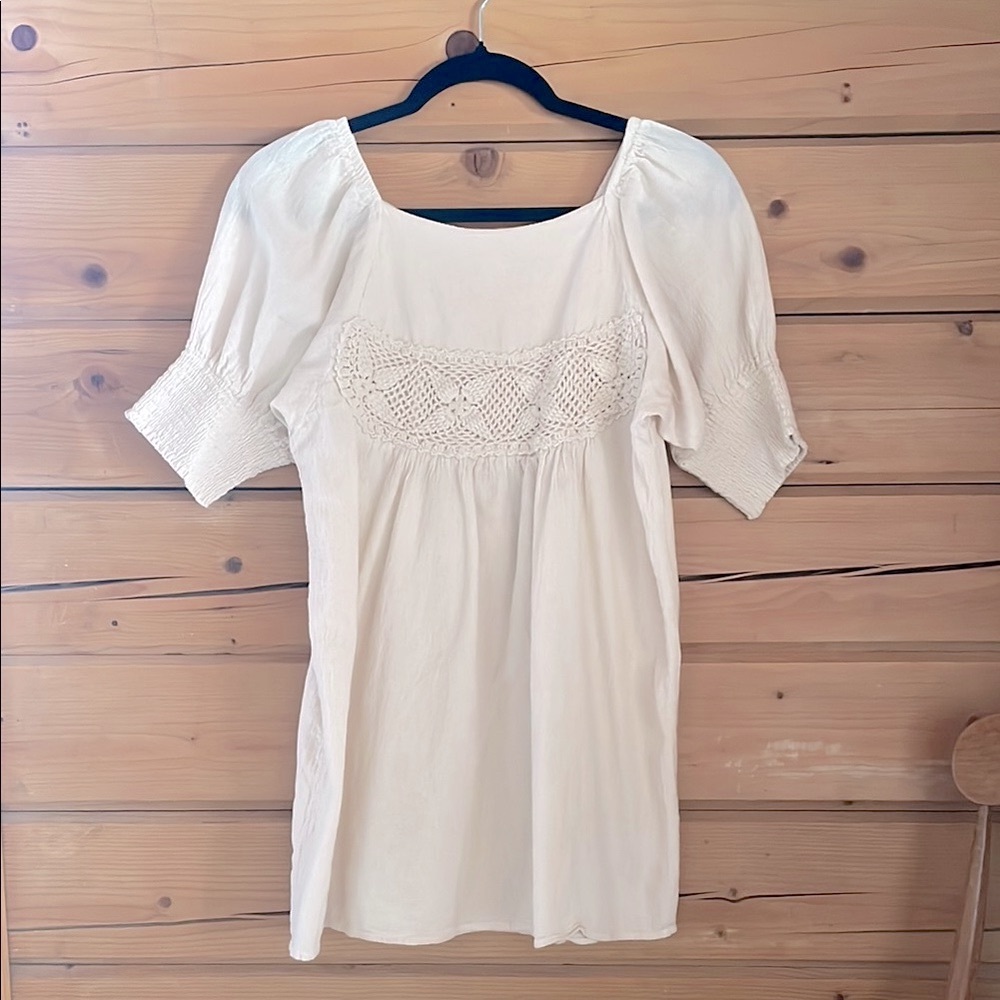 Cotton Crochet Mini Dress
